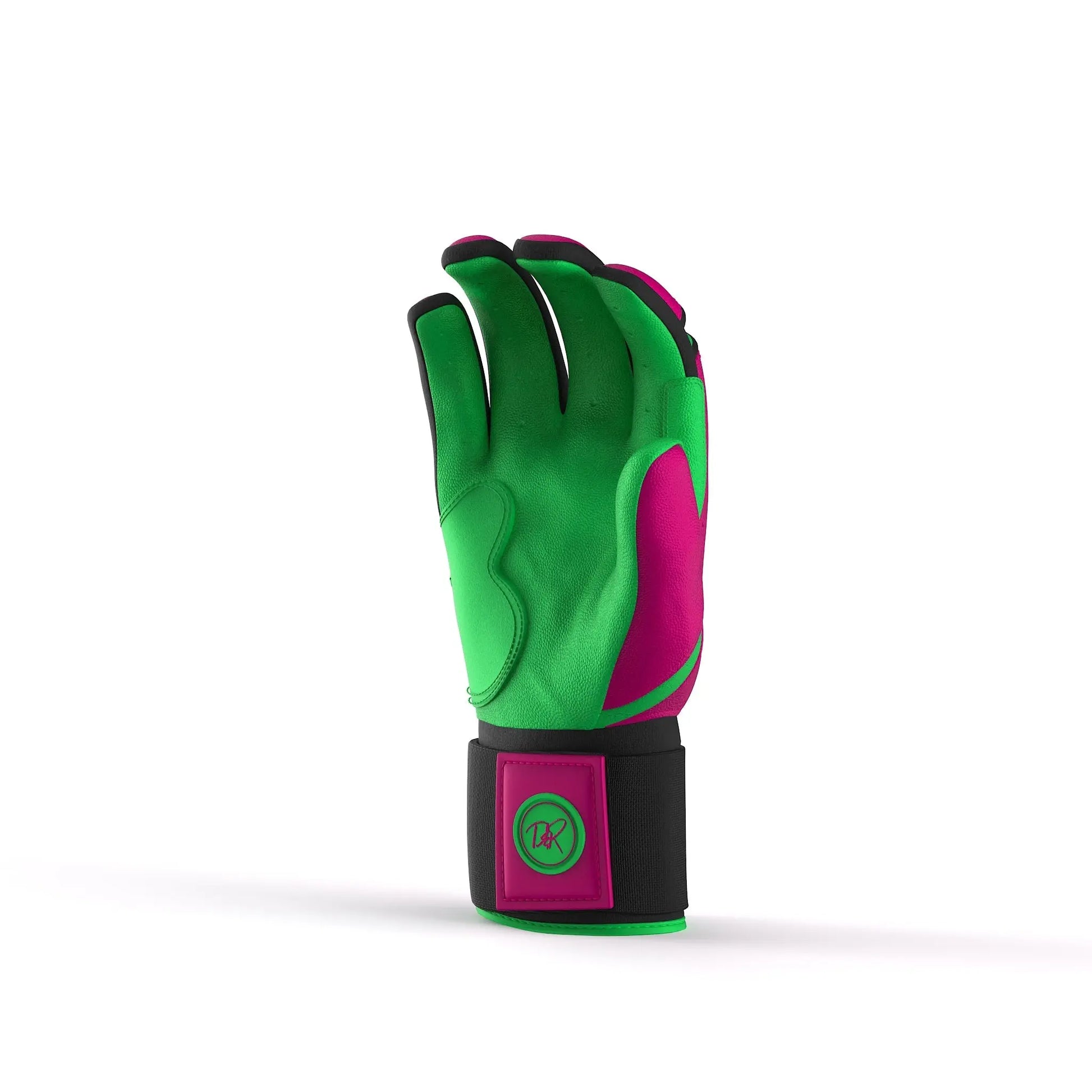 Drip & Rip Baller Series long cuff batting gloves in Big Drip Energy – baseball/softball, top view