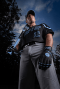 Drip & Rip™ 'Baller' Series Premium Leather Long Cuff Batting Glove Black Ice - Drip & Rip