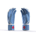 Closeup of long cuff with embroidered Drip & Rip logo on Cotton Candy batting gloves