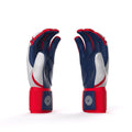 Closeup of long cuff with embroidered Drip & Rip logo on Flags batting gloves