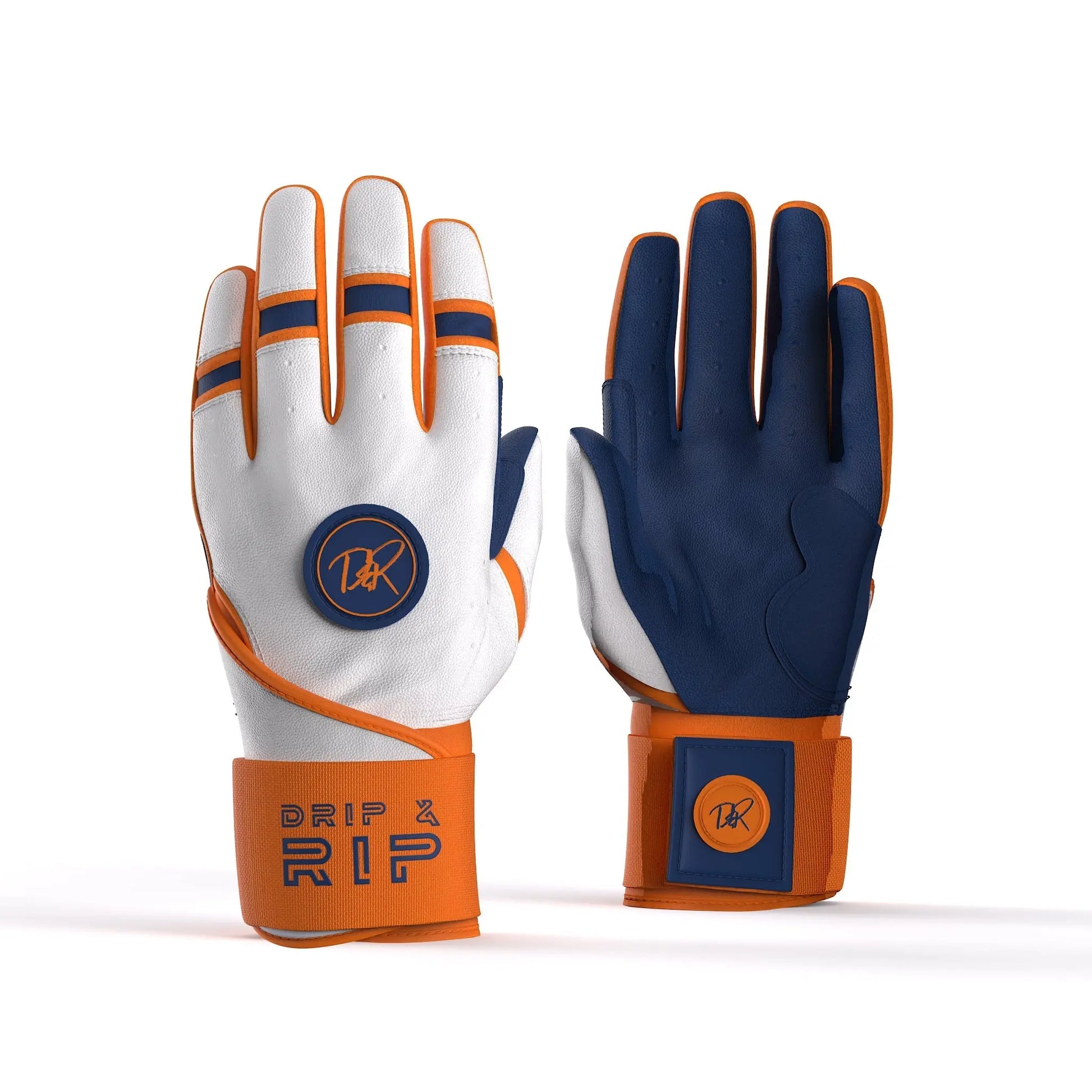 Drip & Rip Baller Series long cuff batting gloves in Freezer Burn – baseball/softball, top view