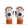 Closeup of long cuff with embroidered Drip & Rip logo on Freezer Burn batting gloves