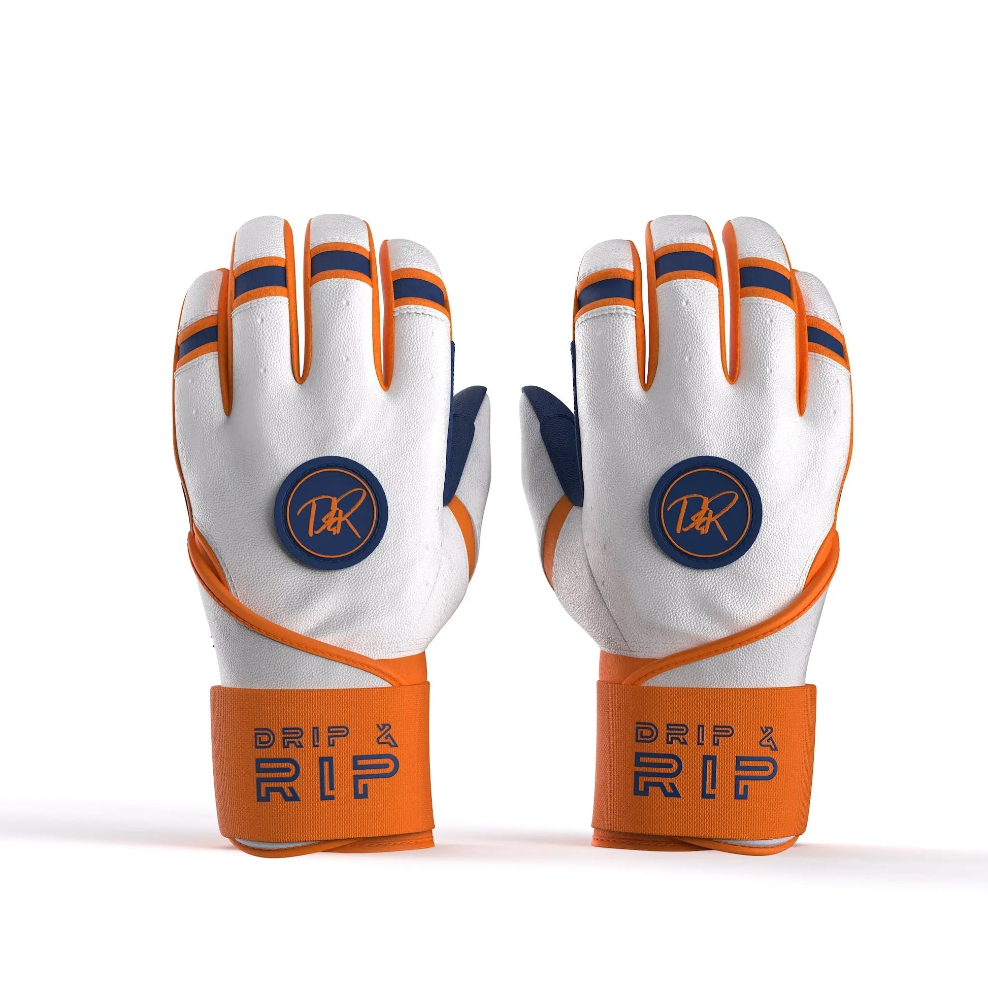 Closeup of long cuff with embroidered Drip & Rip logo on Freezer Burn batting gloves