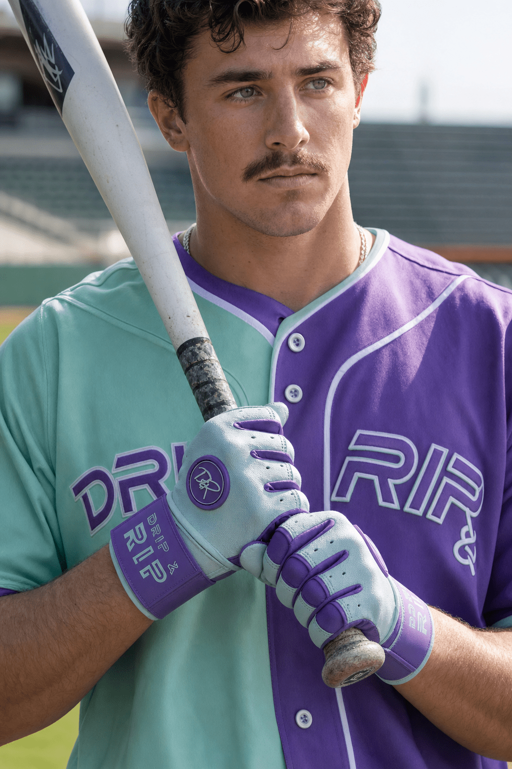 Drip & Rip™ 'Baller' Series Premium Leather Long Cuff Batting Glove Mint Condition - Drip & Rip
