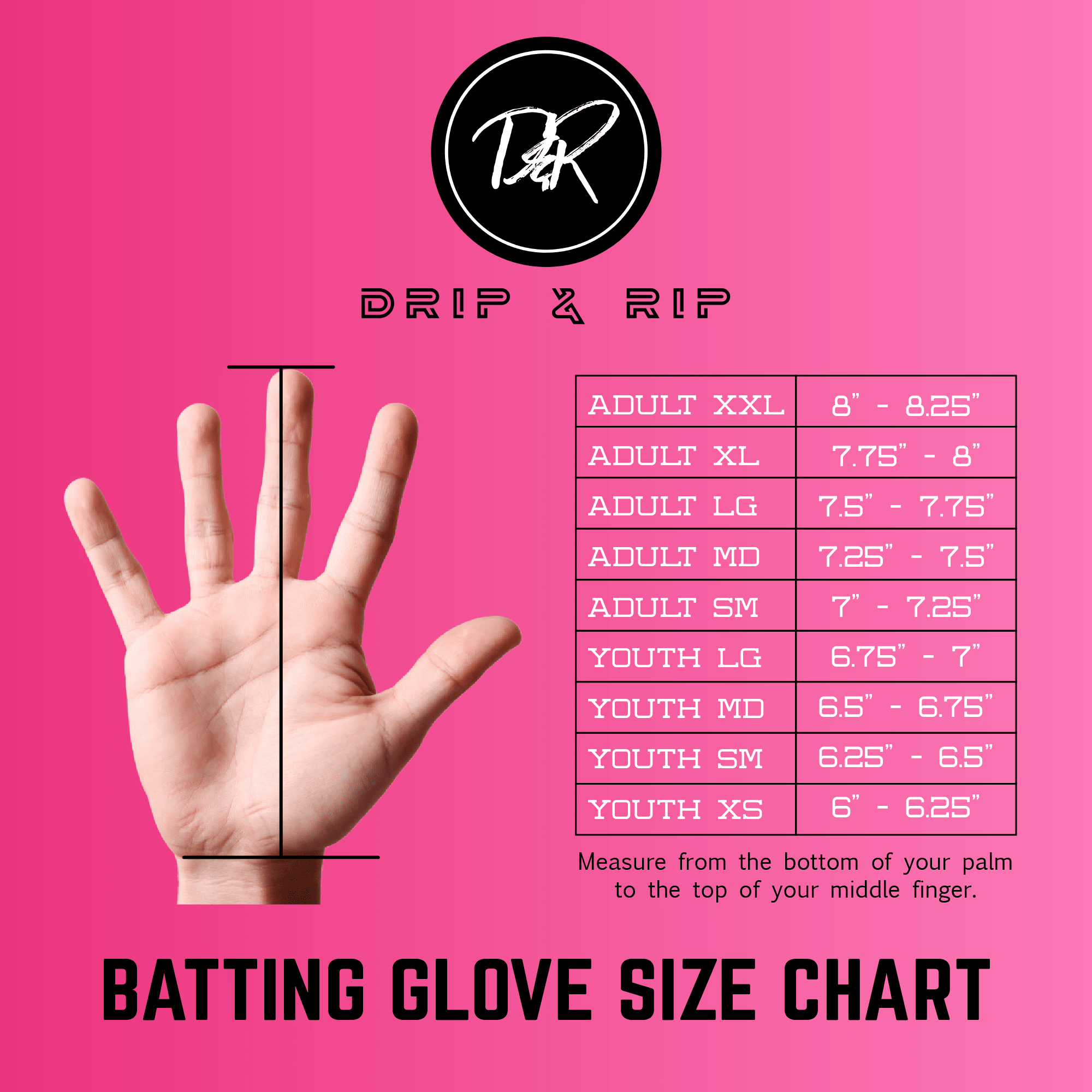 Drip & Rip™ 'Baller' Series Premium Leather Long Cuff Batting Glove Pink Lemonade - Drip & Rip