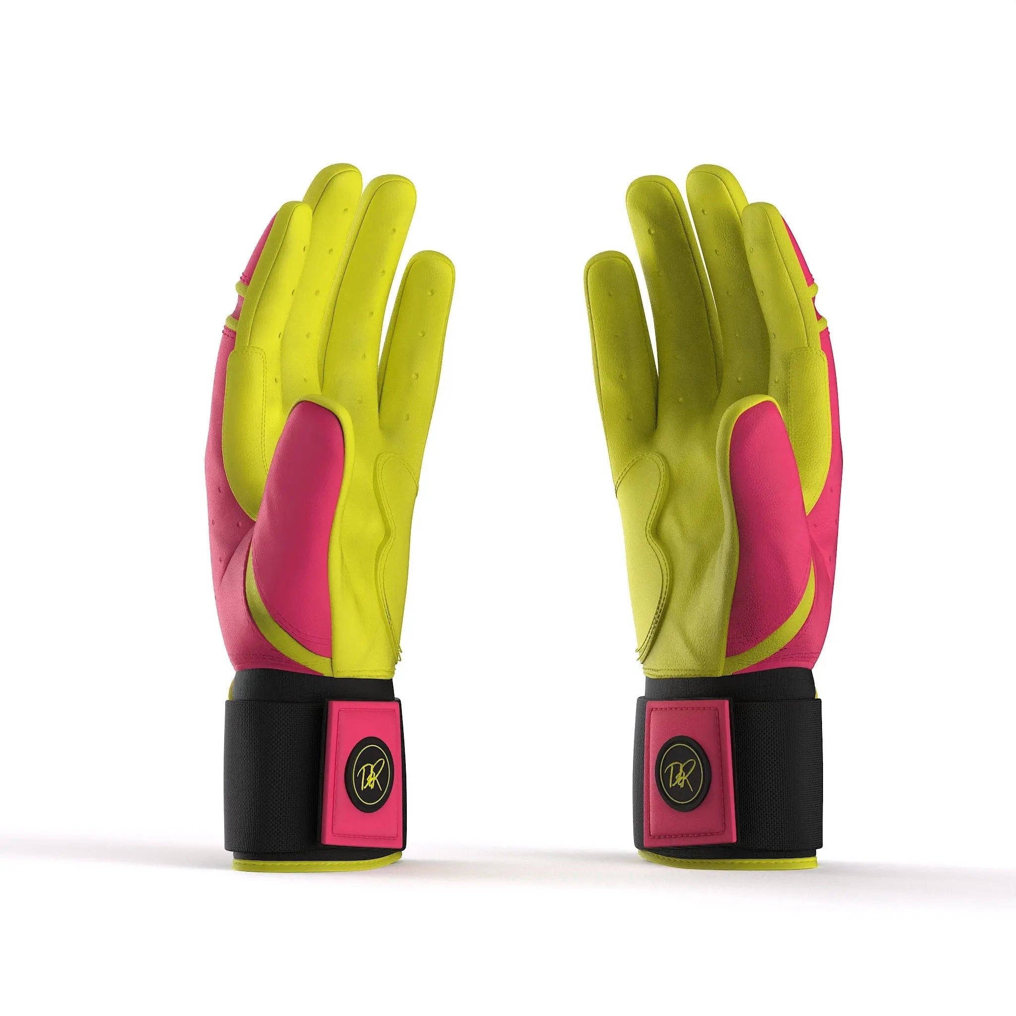 Drip & Rip™ 'Baller' Series Premium Leather Long Cuff Batting Glove Pink Lemonade - Drip & Rip