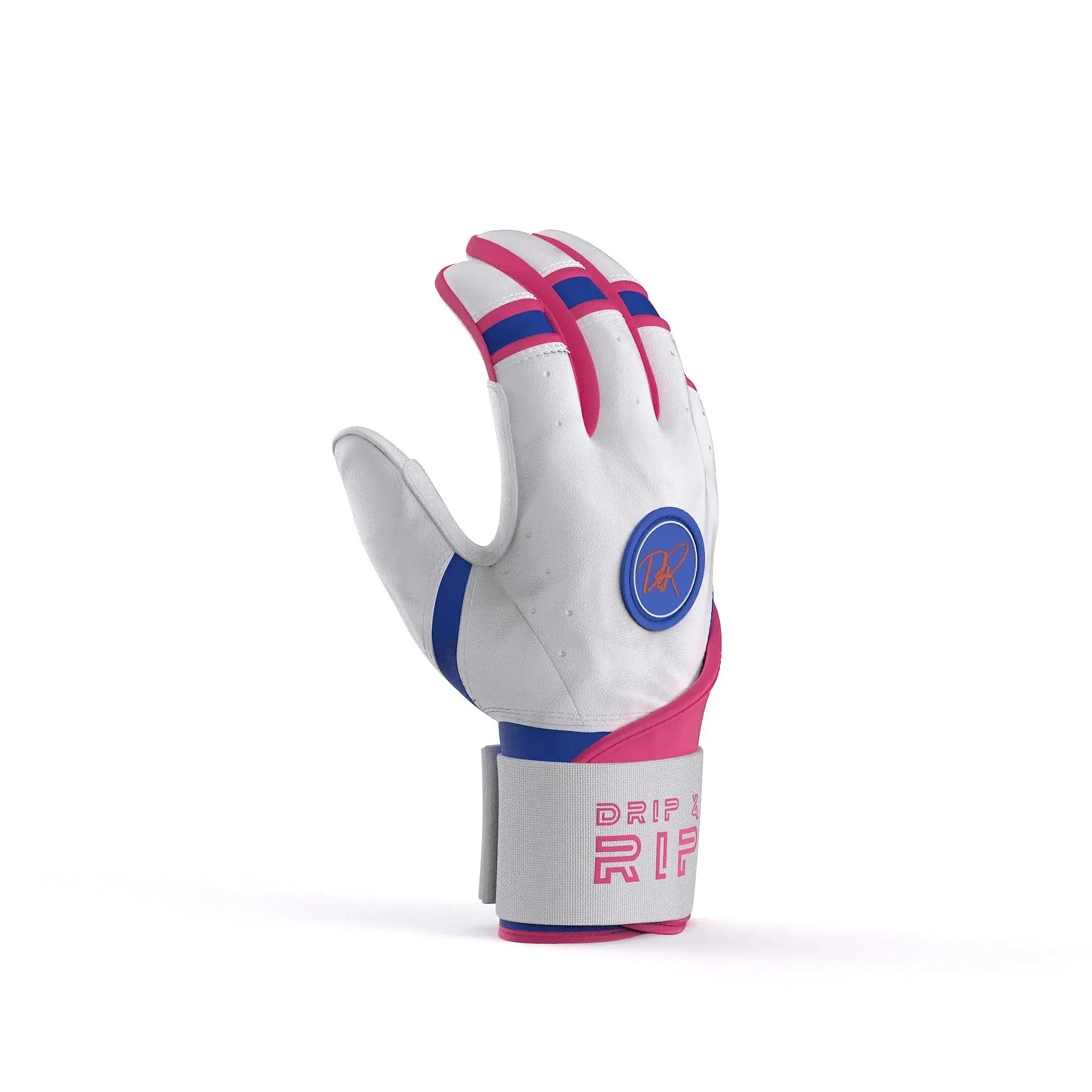 Drip & Rip™ 'Baller' Series Premium Leather Long Cuff Batting Glove South Beach Smoke - Drip & Rip