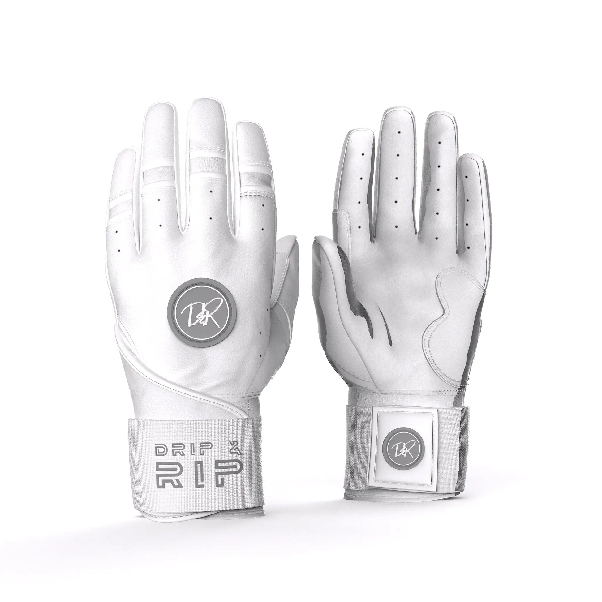 Drip & Rip Baller Series long cuff batting gloves in Specter – baseball/softball, top view