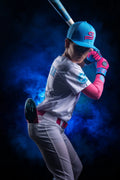Closeup of long cuff with embroidered Drip & Rip logo on Vice Vice Baby batting gloves