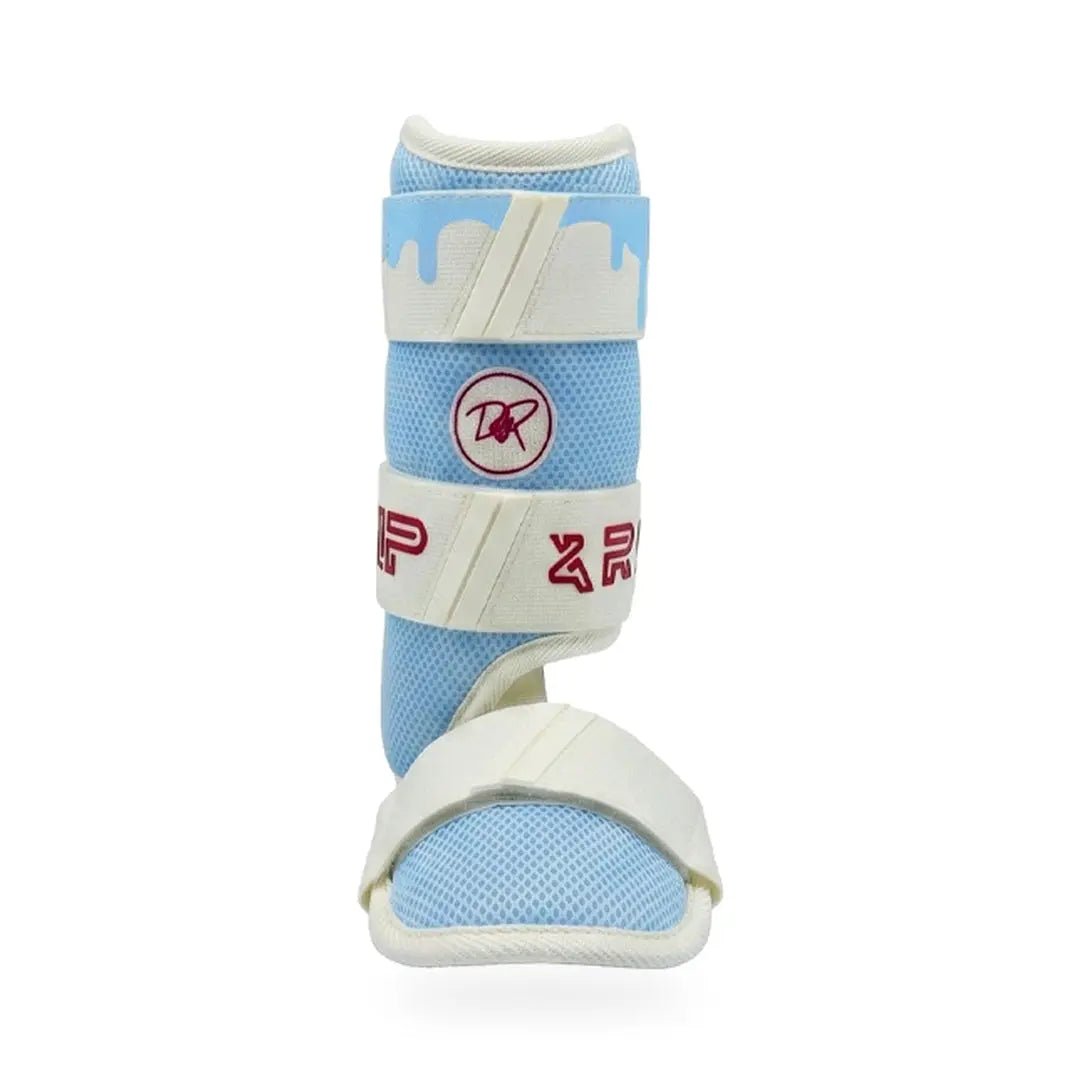 Drip & Rip Batter's Leg Guard interior view showing breathable padded lining