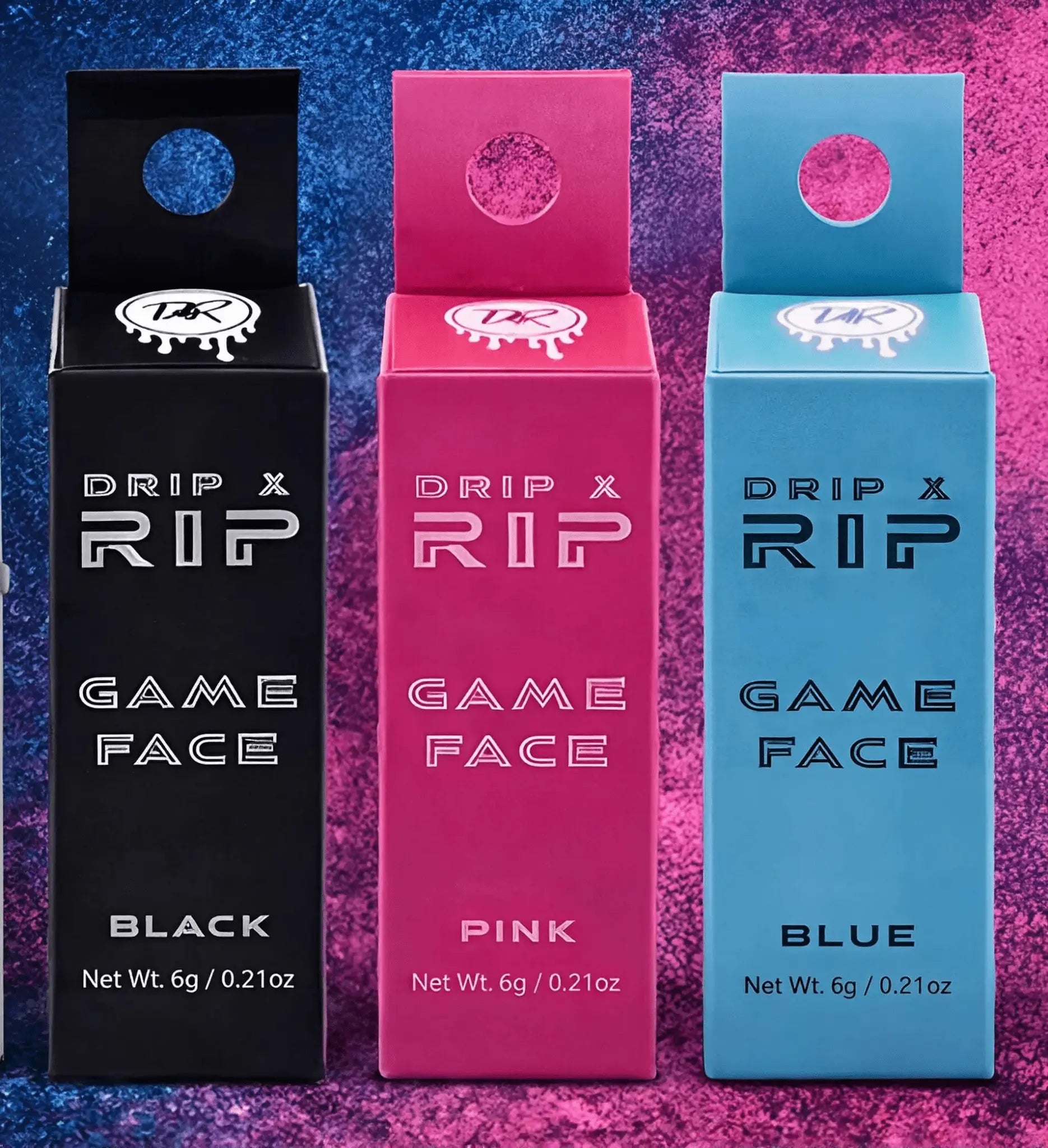 Drip & Rip GameFace Eyeblack Set (Black, Pink, Blue) 