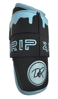 Black Ice Drip & Rip elbow guard worn at the plate by a baseball hitter