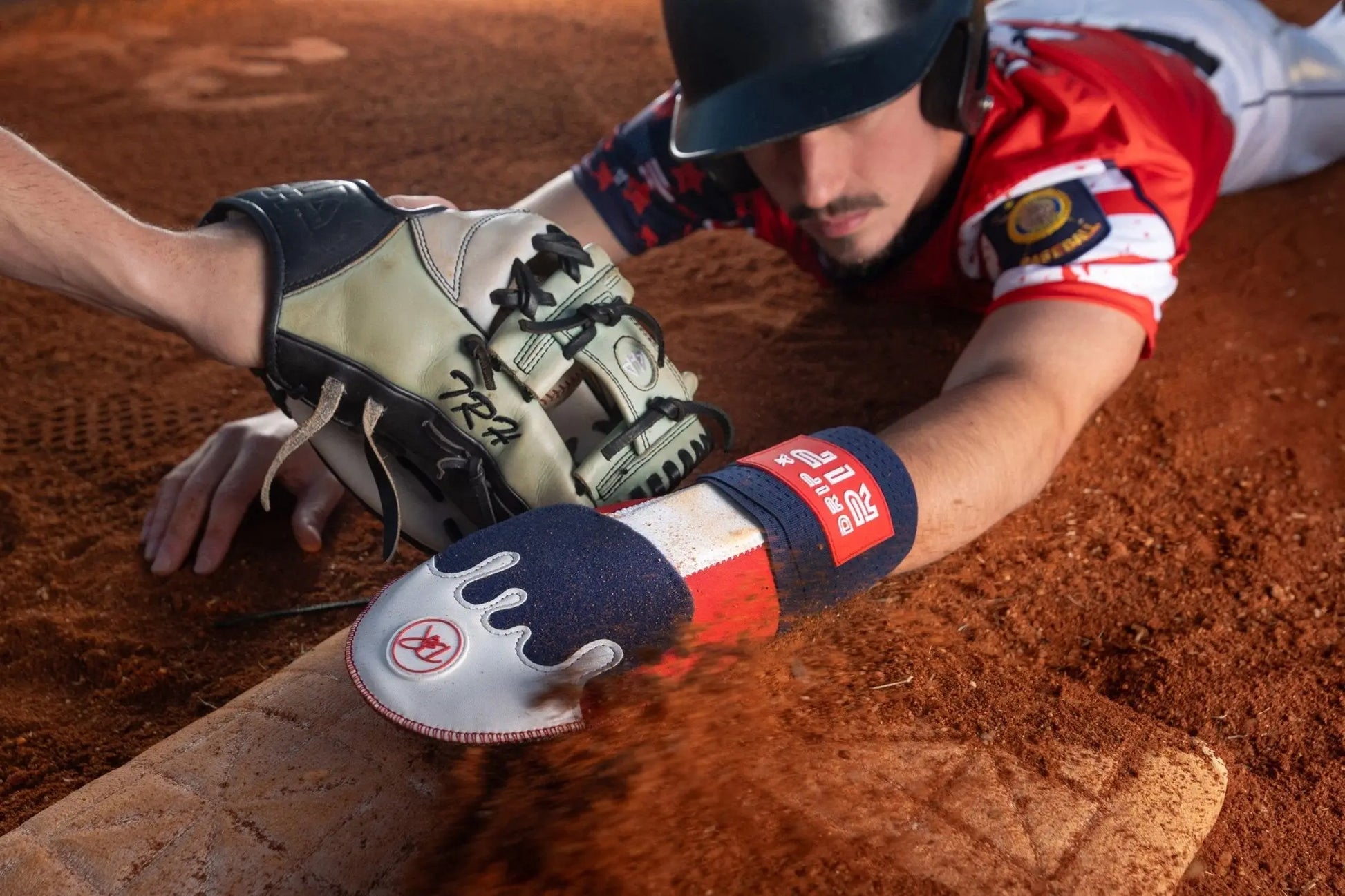 Baseball Sliding Mitt - Flags - Adult & Youth