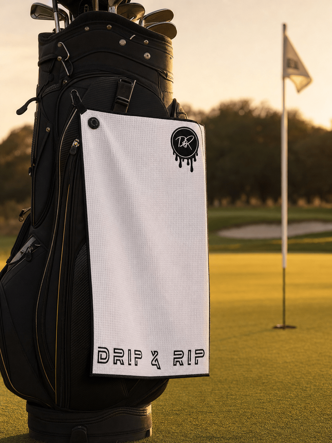 The Pin Drop Series: Drip & Rip™ Magnetic Waffle Golf Towel - Drip & Rip
