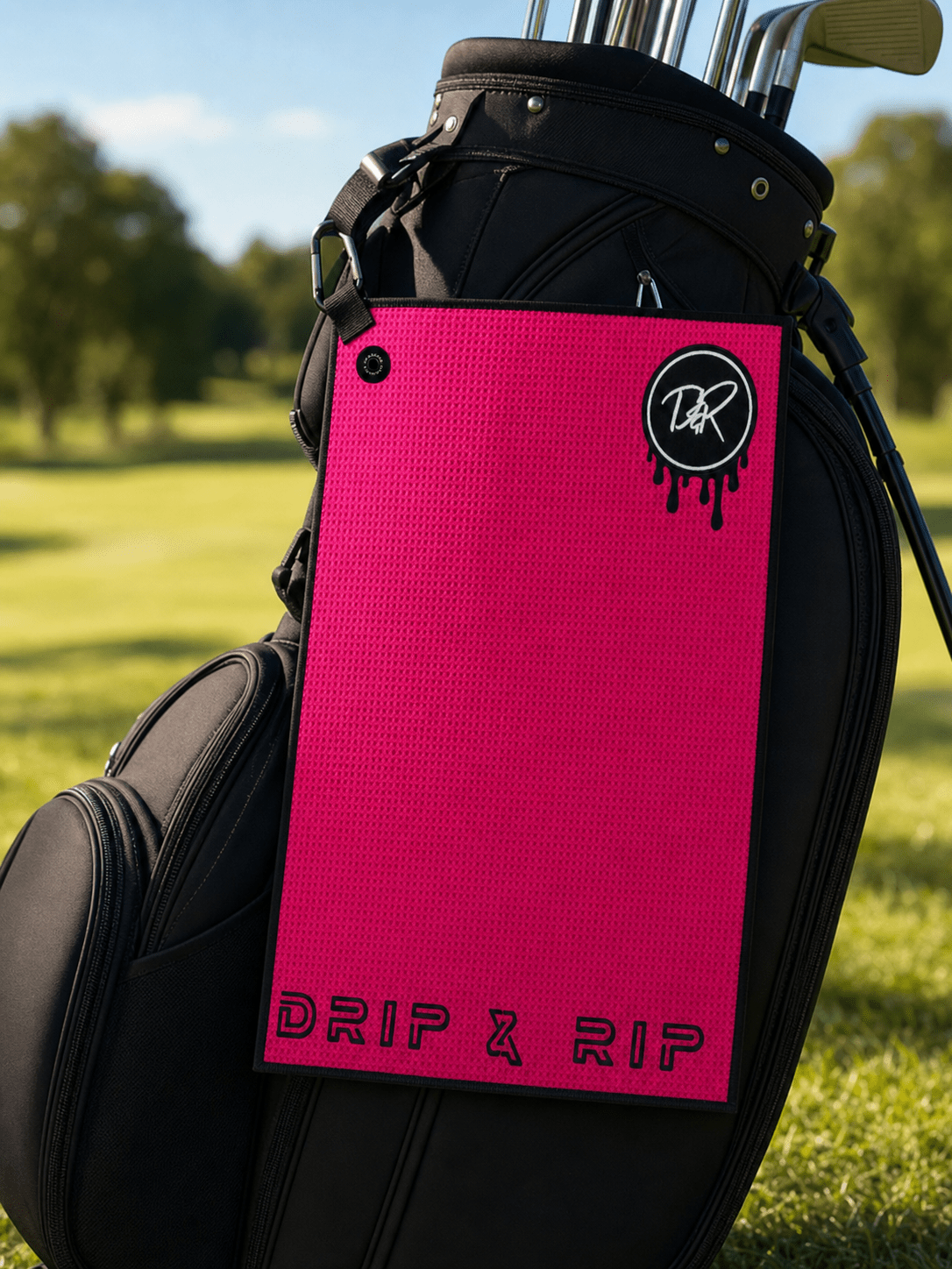 The Pin Drop Series: Drip & Rip™ Magnetic Waffle Golf Towel - Drip & Rip